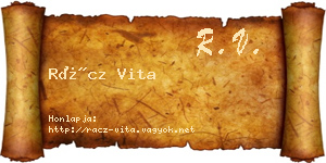 Rácz Vita névjegykártya